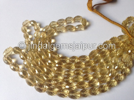 Honey Quartz Faceted Barrel Shape Beads